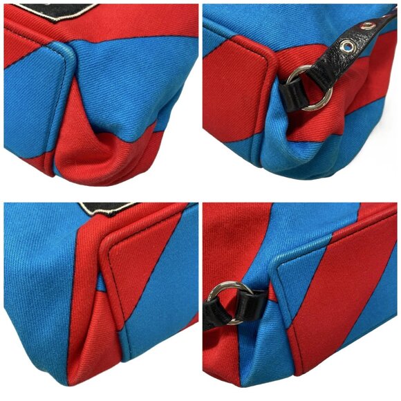 Auth miumiu - 5BZ006 Blue Red Multi Canvas Leather Backpack - Picture 16 of 16